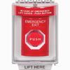 Show product details for SS2032EX-EN STI Red Indoor/Outdoor Flush Key-to-Reset (Illuminated) Stopper Station with EMERGENCY EXIT Label English