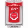 Show product details for SS2039AB-EN STI Red Indoor/Outdoor Flush Turn-to-Reset (Illuminated) Stopper Station with ABORT Label English