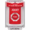 Show product details for SS2041AB-EN STI Red Indoor/Outdoor Flush w/ Horn Turn-to-Reset Stopper Station with ABORT Label English