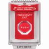 Show product details for SS2042EX-EN STI Red Indoor/Outdoor Flush w/ Horn Key-to-Reset (Illuminated) Stopper Station with EMERGENCY EXIT Label English