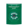Show product details for SS2100EX-EN STI Green No Cover Key-to-Reset Stopper Station with EMERGENCY EXIT Label English