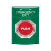Show product details for SS2101EX-EN STI Green No Cover Turn-to-Reset Stopper Station with EMERGENCY EXIT Label English
