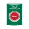 SS2101HV-EN STI Green No Cover Turn-to-Reset Stopper Station with HVAC SHUT DOWN Label English