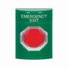 Show product details for SS2105EX-EN STI Green No Cover Momentary (Illuminated) Stopper Station with EMERGENCY EXIT Label English