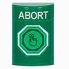 Show product details for SS2106AB-EN STI Green No Cover Momentary (Illuminated) with Green Lens Stopper Station with ABORT Label English