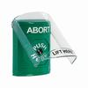 Show product details for SS2120AB-EN STI Green Indoor Only Flush or Surface Key-to-Reset Stopper Station with ABORT Label English