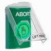 Show product details for SS2127AB-EN STI Green Indoor Only Flush or Surface Weather Resistant Momentary (Illuminated) with Green Lens Stopper Station with ABORT Label English