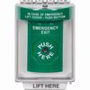 SS2130EX-EN STI Green Indoor/Outdoor Flush Key-to-Reset Stopper Station with EMERGENCY EXIT Label English