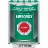 SS2171EM-EN STI Green Indoor/Outdoor Surface Turn-to-Reset Stopper Station with EMERGENCY Label English