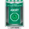 Show product details for SS2176AB-EN STI Green Indoor/Outdoor Surface Momentary (Illuminated) with Green Lens Stopper Station with ABORT Label English