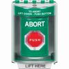 Show product details for SS2179AB-EN STI Green Indoor/Outdoor Surface Turn-to-Reset (Illuminated) Stopper Station with ABORT Label English