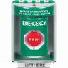 SS2179EM-EN STI Green Indoor/Outdoor Surface Turn-to-Reset (Illuminated) Stopper Station with EMERGENCY Label English