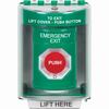 Show product details for SS2181EX-EN STI Green Indoor/Outdoor Surface w/ Horn Turn-to-Reset Stopper Station with EMERGENCY EXIT Label English