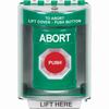Show product details for SS2184AB-EN STI Green Indoor/Outdoor Surface w/ Horn Momentary Stopper Station with ABORT Label English