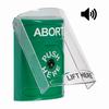 Show product details for SS21A0AB-EN STI Green Indoor Only Flush or Surface w/ Horn Key-to-Reset Stopper Station with ABORT Label English