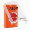 Show product details for SS25A9AB-EN STI Orange Indoor Only Flush or Surface w/ Horn Turn-to-Reset (Illuminated) Stopper Station with ABORT Label English
