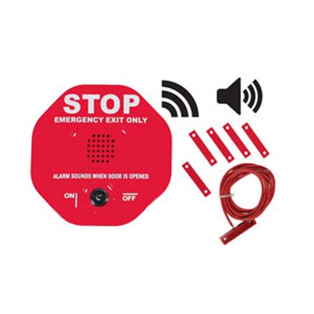 STI-6402WIR STI Wireless Exit Stopper Multifunction Door Alarm for Double Door - Red