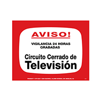 STV-202s Maxwell Alarm CCTV NOTICE! Sign 11.5" x 11.5" - Spanish Version