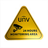 Uniview 24 Hours Monitoring Area Window Decal - Yellow Triangle