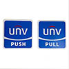 Uniview Push and Pull 4.5" x 4.5" Decal Set