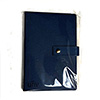 Uniview Leather Journal with Strap - Navy Blue