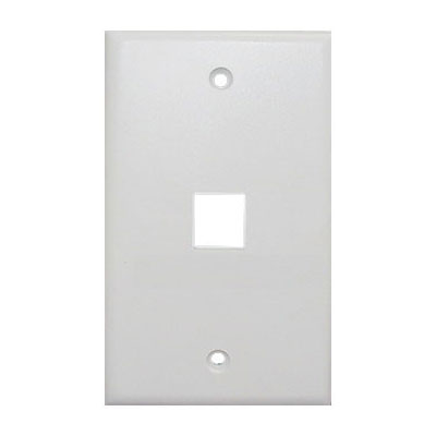 20-3001-WH Wall Plate for Keystone, 1 Hole - White 