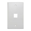 20-3001-WH Wall Plate for Keystone, 1 Hole - White 