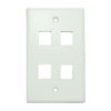 20-3004-WH Wall Plate for Keystone, 4 Hole -White 