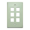 20-3006-WH Wall Plate for Keystone, 6 Hole -White 