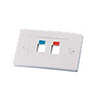 Show product details for WPIC-2P-WH-H Pro's Kit 7PK-317H2-WH Single Gang Horizontal Wall Plate Icon Style - 2 Port - White