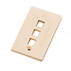 Show product details for WPIC-3P-IV Pro's Kit 7PK-317V3-IV Single Gang Wall Plate Icon Style - 3 Port - Ivory