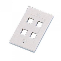 WPIC-4P-WH Pro's Kit 7PK-317V4-WH Single Gang Wall Plate Icon Style - 4 Port - White