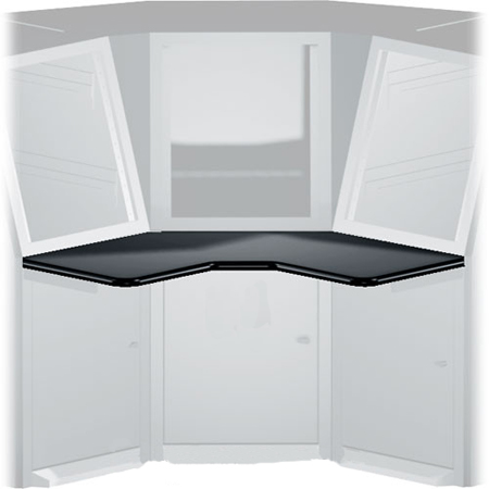 WS390-S18-GBC Middle Atlantic 3 Bay 90 Degree Corner Black T-Mold Trim - Center (Left and Right Side Unfinished)
