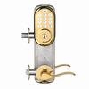 YRC216-ZW2-NW-4-605 Yale Push Button, Interconnected Lockset, NW Lever, Z-Wave,  4" Prep - Bright Brass