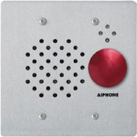 IE-SSR AIPHONE Vandal and Weather Resistant 2-Gang Door Station with Red Mushroom Button - Flush Mount Stainless Steel
