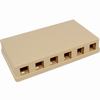 039-364IV Vertical Cable 6 Port Surface Mount Box - Ivory
