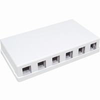 039-365WH Vertical Cable 6 Port Surface Mount Box - White