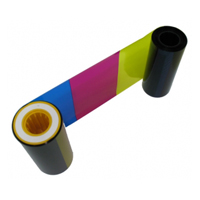 045215 HID YMCKK Full-Color Ribbon with 2 Resin Black Panels  500 Images