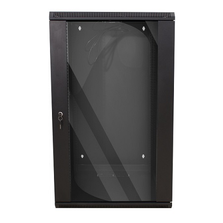 047-WHS-2070 Vertical Cable 20U Wall Mount Swing Out Cabinet 22.5" Usable Depth with Lockable Glass Door, Fan, and Power Supply