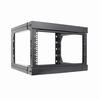 047-WSM-0626 Vertical Cable 6U Wall Mount Open Frame Rack â€“ Front Swing Out