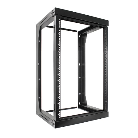 047-WSM-2026 Vertical Cable 20U Wall Mount Open Frame Rack Front Swing Out 18"-30" Adjustable Depth