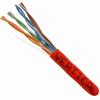 Show product details for 056-464/P/RD Vertical Cable 24 AWG 8 Unshielded Twisted Pair Solid Bare Copper CMP Plenum Cat5e Cable - 1000' Pull Box - Red