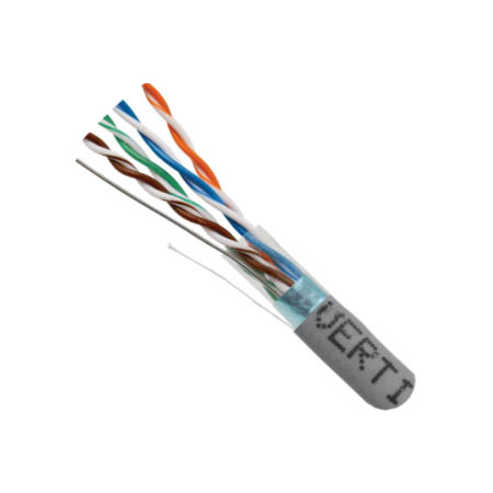 057-471/S/GY Vertical Cable 24 AWG 4 Shielded Twisted Pair Solid Bare Copper CMR Non-Plenum Cat5e Cable - 1000' Pull Box - Gray