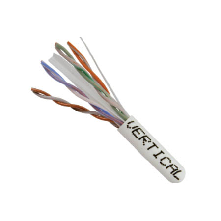 060-493/WH Vertical Cable HDBT 23 AWG 4 Unshielded Twisted Pair Solid Bare Copper CMR Non-Plenum Cat6 Cable - 1000' Pull Box - White