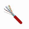 062-508/S/RD Vertical Cable 23 AWG 4 Shielded Twisted Pair Solid Bare Copper CMR Non-Plenum Cat6 Cable - 1000' Spool - Red