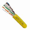 064-693/A/YL Vertical Cable 23 AWG 4 Unshielded Twisted Pair Solid Bare Copper CMR Non-Plenum Cat6A Cable - 1000' Spool - Yellow