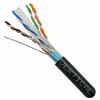 064-700/A/S/BK Vertical Cable 23 AWG 4 Shielded Twisted Pair Solid Bare Copper CMR Non-Plenum Cat6A Cable - 1000' Wooden Spool - Black