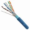 064-701/A/S/BL Vertical Cable 23 AWG 4 Shielded Twisted Pair Solid Bare Copper CMR Non-Plenum Cat6A Cable - 1000' Wooden Spool - Blue