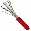 064-707/A/S/RD Vertical Cable 23 AWG 4 Shielded Twisted Pair Solid Bare Copper CMR Non-Plenum Cat6A Cable - 1000' Wooden Spool - Red