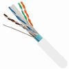 064-708/A/S/WH Vertical Cable 23 AWG 4 Shielded Twisted Pair Solid Bare Copper CMR Non-Plenum Cat6A Cable - 1000' Wooden Spool - White